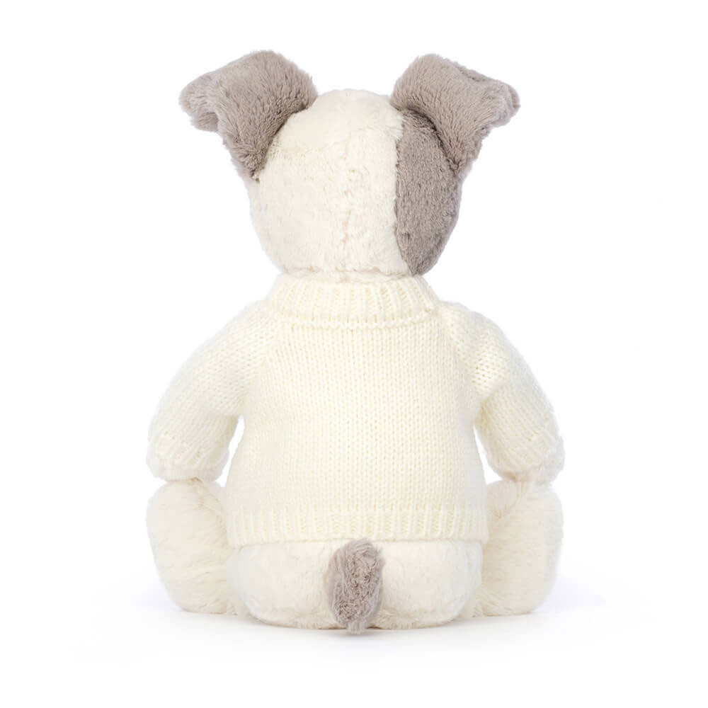 Bashful Terrier with Personalized Cream Jumper - Official Jellycat