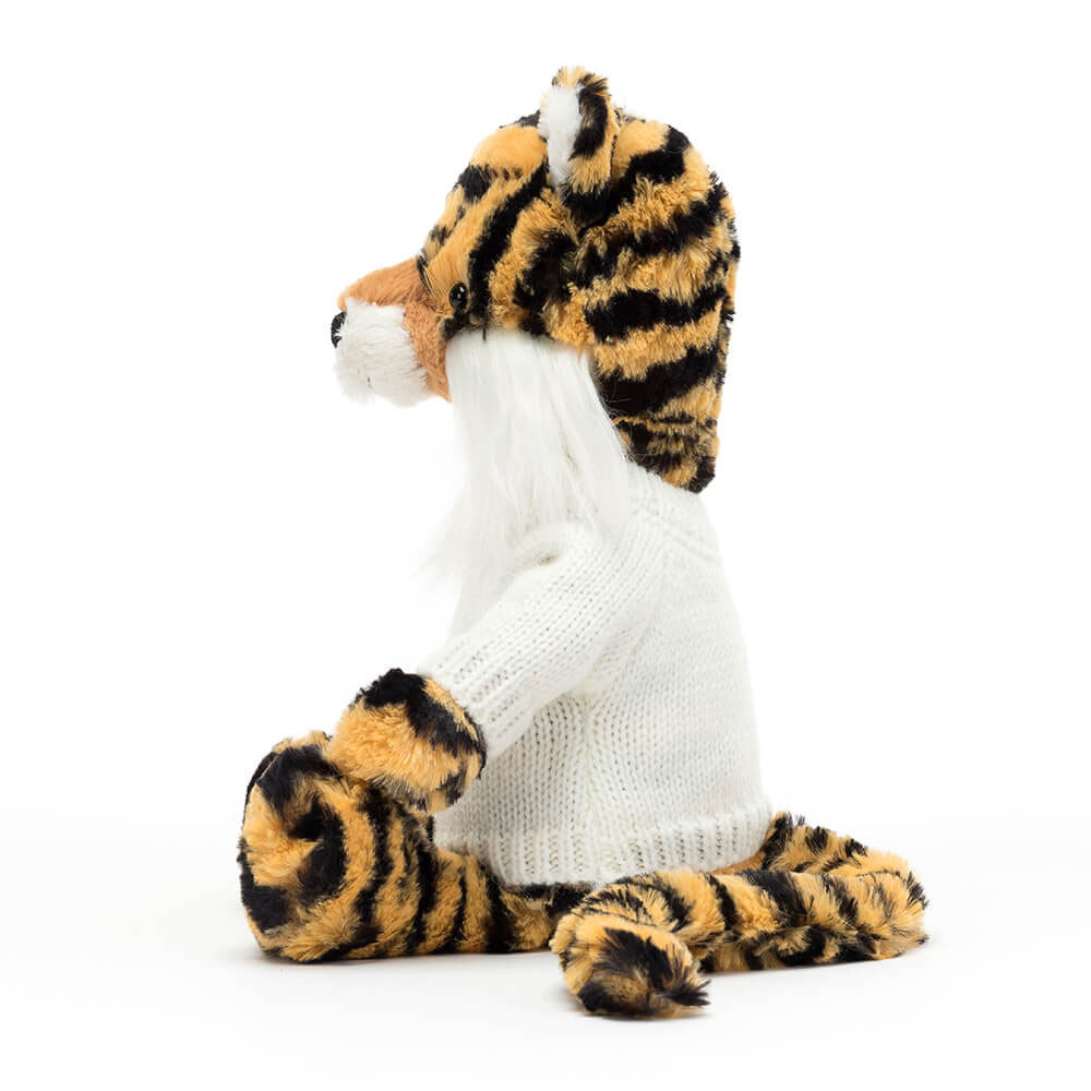 Bashful Tiger with Personalized Cream Jumper - Official Jellycat