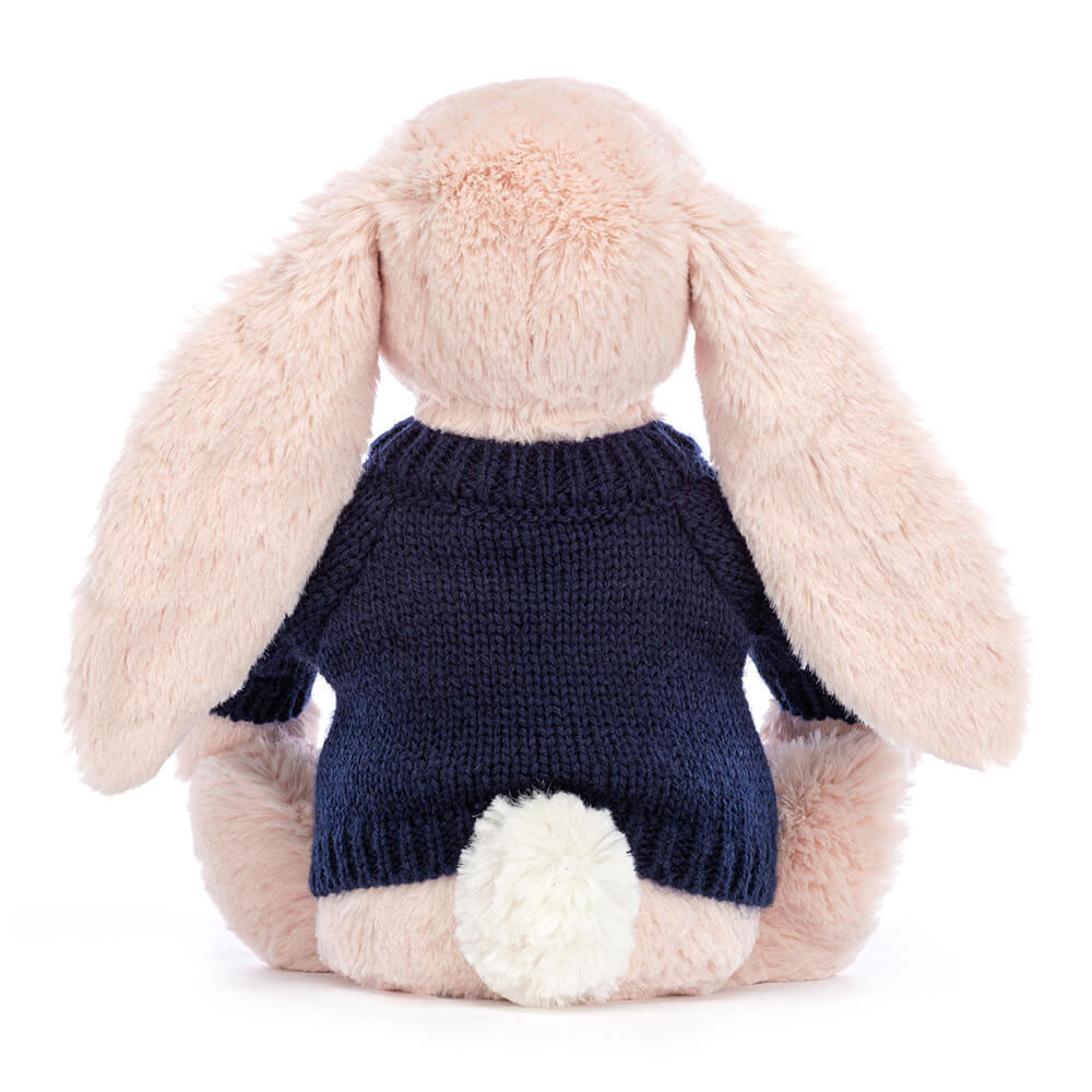 Blossom Blush Bunny with Personalised Navy Jumper, View 4