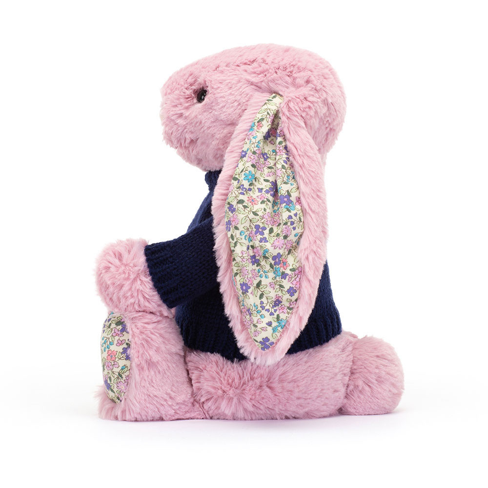 Blossom Tulip Bunny with Personalised Navy Jumper, Main View