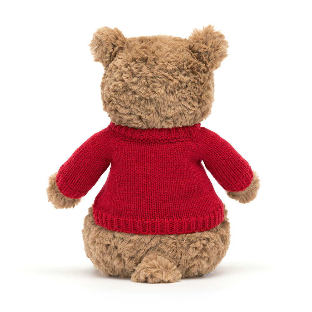 Bartholomew Bear with Personalized Red Jumper - Official Jellycat