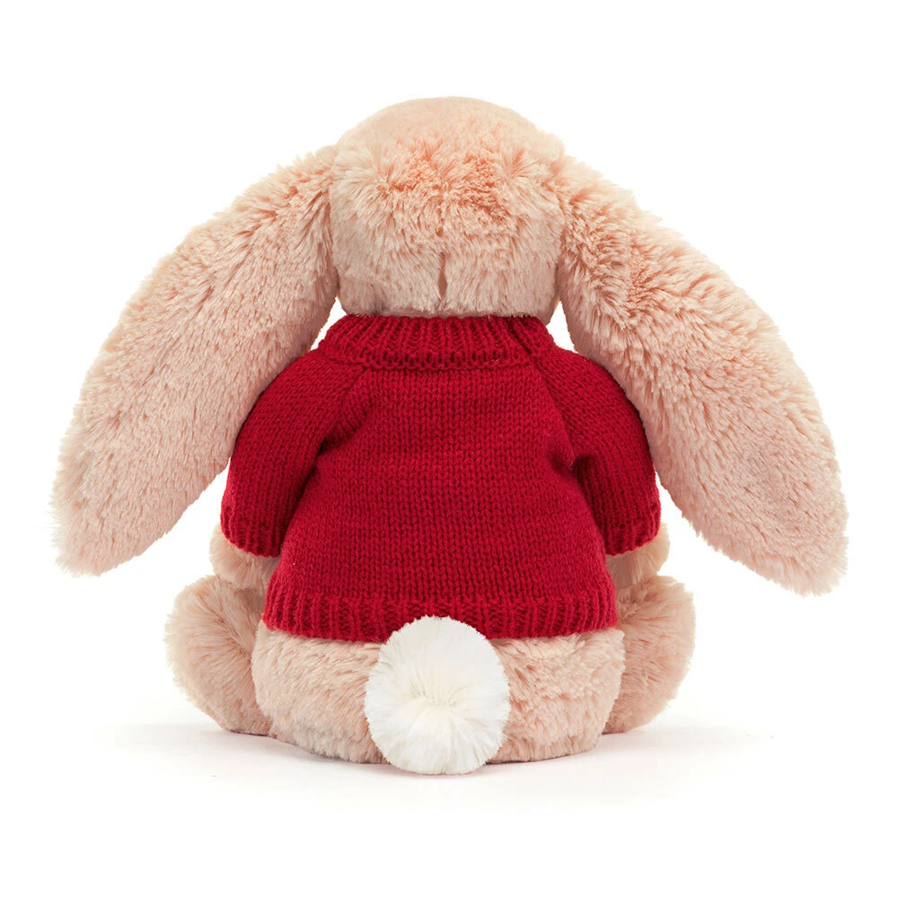 Bashful Blush Bunny with Personalized Red Jumper - Official Jellycat