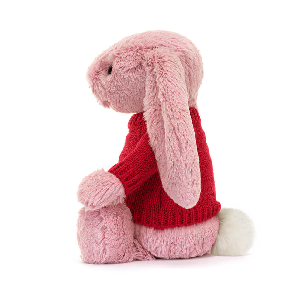 Bashful Tulip Pink Bunny with Personalized Red Jumper - Official