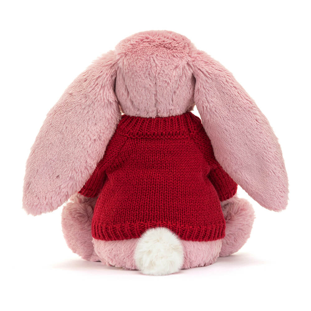 Bashful Tulip Pink Bunny with Personalized Red Jumper - Official
