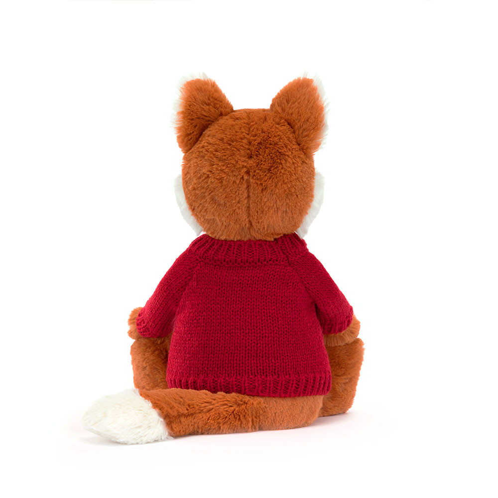 Bashful Fox Cub with Personalized Red Jumper - Official Jellycat