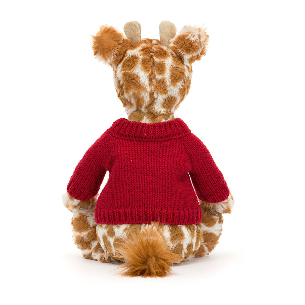 Bashful Giraffe with Personalized Red Jumper - Official Jellycat