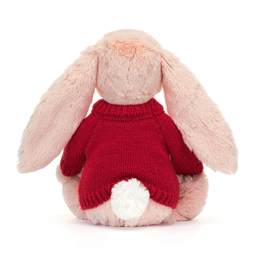 Blossom Blush Bunny with Personalized Red Jumper - Official Jellycat