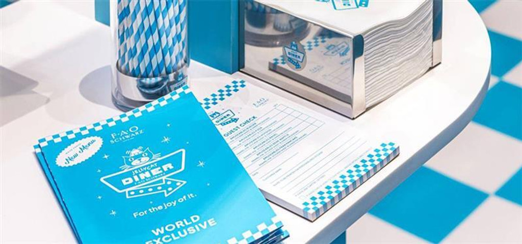 Diner straws, napkins and menu