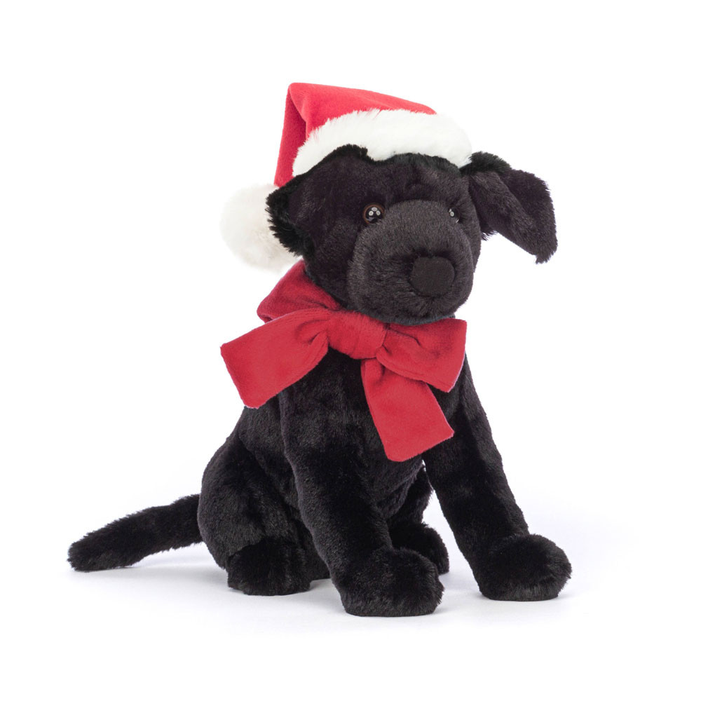 新品　ジェリーキャット　クリスマス　サンタ　ラブラドール　犬　黒ラブ　いぬ Winter Warmer Pippa Labrador - Official Jellycat