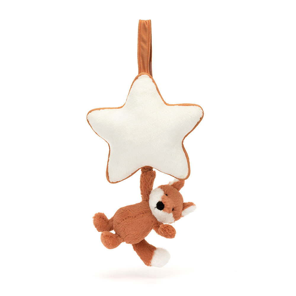 ジェリーキャット フォックス ミュージカルプル ぬいぐるみ Bashful Fox Cub Musical Pull - Official Jellycat