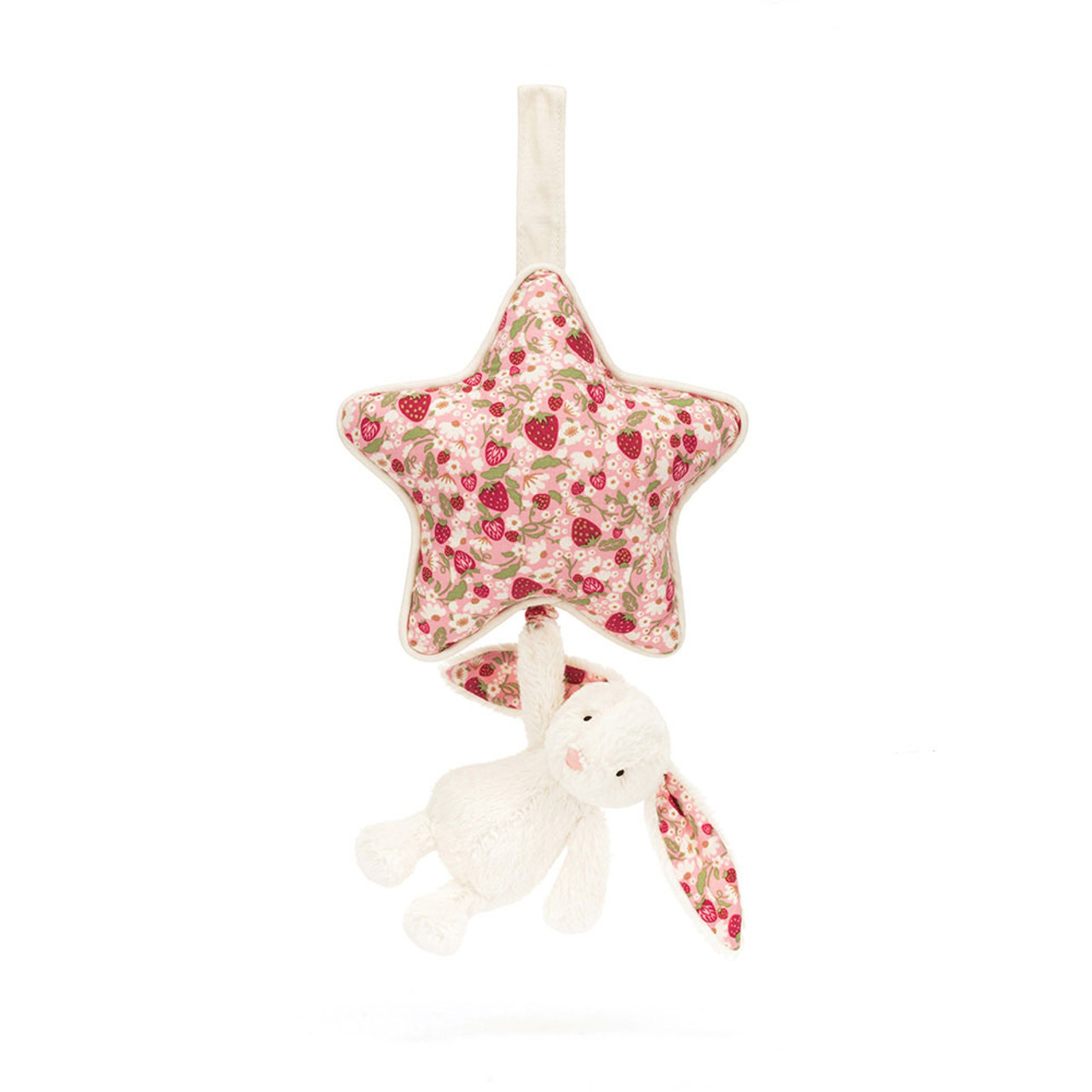  Blossom Cream Bunny Berryキーホルダー Blossom Cream Bunny 'Berry' Musical Pull - Official Jellycat