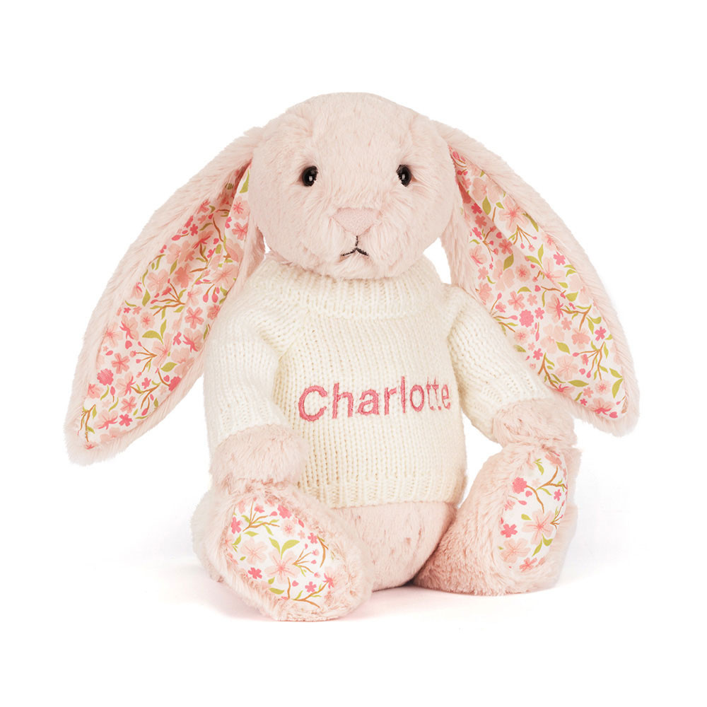 【再値下げ♡】 Blossom Blush Bunny M Bashful Blush Bunny 'Cherry' with Personalized Cream Jumper