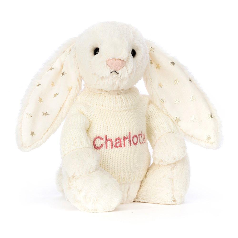 Bashful Twinkle Bunny with Personalized Cream Jumper - Official