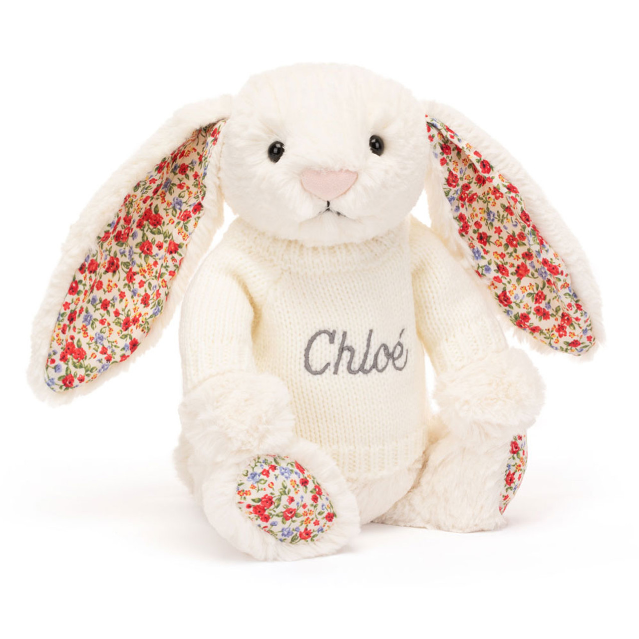 Blossom Cream Bunny with Personalized Cream Jumper