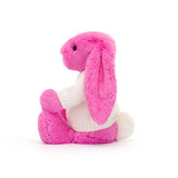 Bashful Hot Pink Bunny with Personalised Cream Jumper, Main View