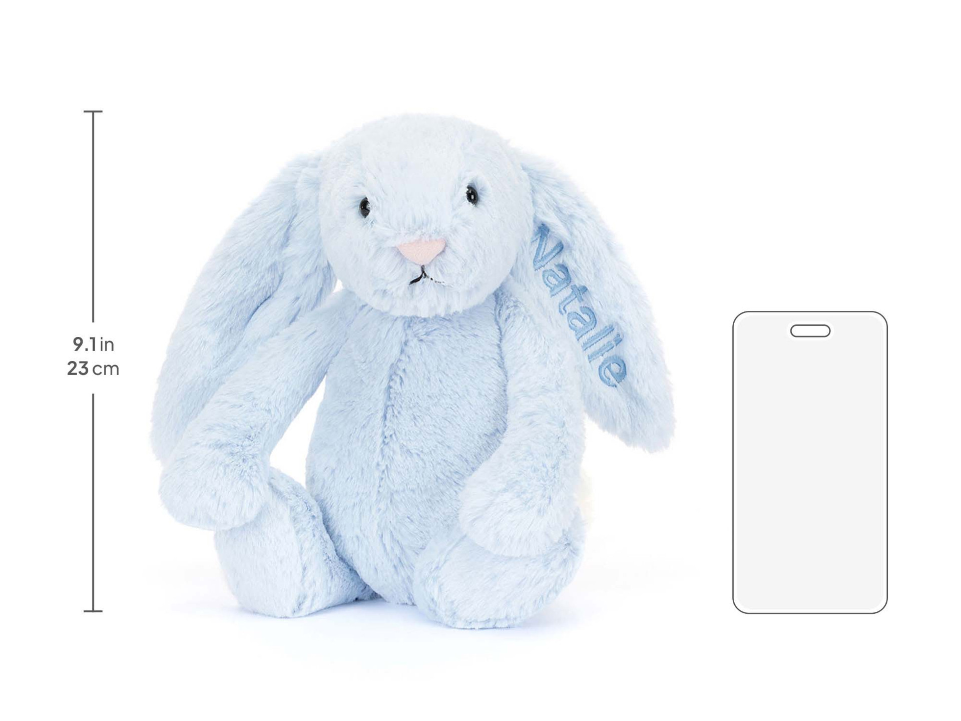 Personalized Bashful Blue Bunny Medium - Official Jellycat