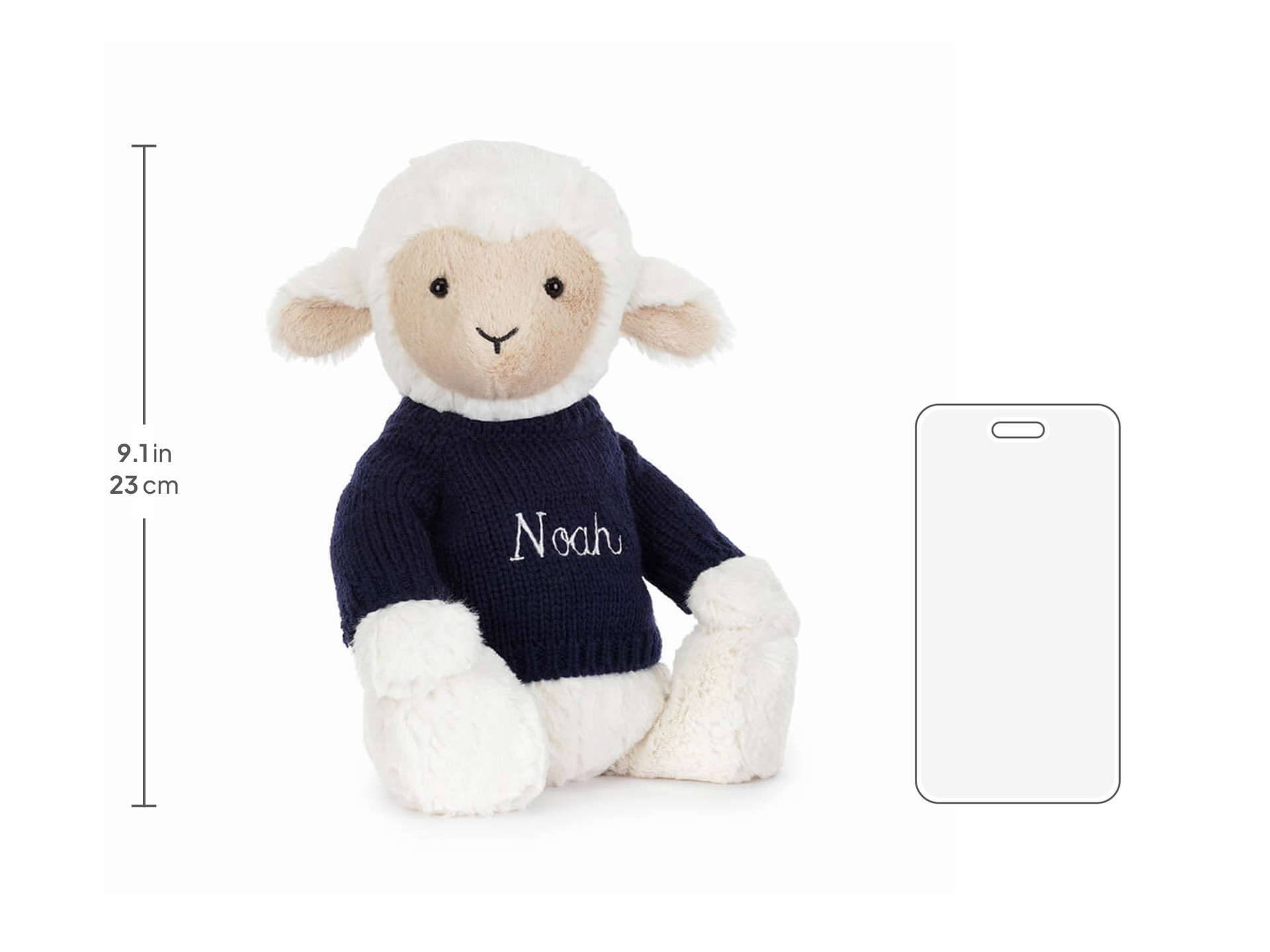 Skipson Lamb with Personalized Navy Jumper - Official Jellycat