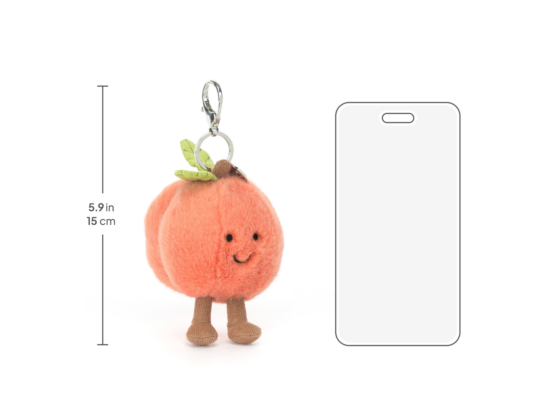  Amuseables Peach Bag Charm 新品 Fuzzy Peach Plush Keychain Bag Charm - Cute Soft Jellycat