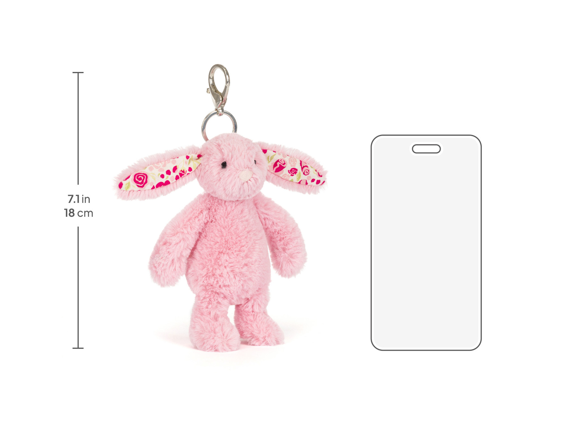Blushkin Blossom Bunny Bag Charm - Official Jellycat