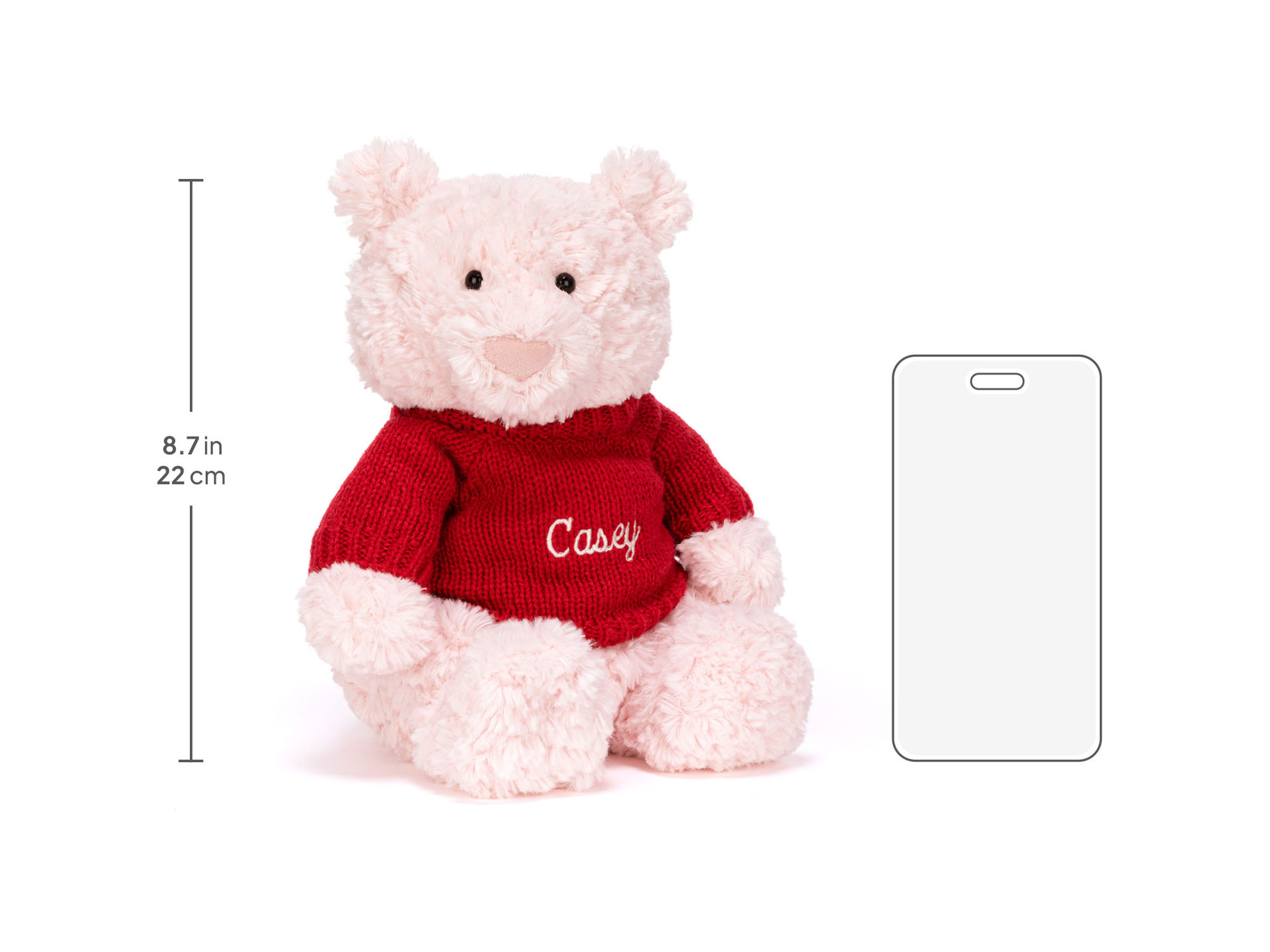 Leola Bear with Personalized Red Jumper - Official Jellycat