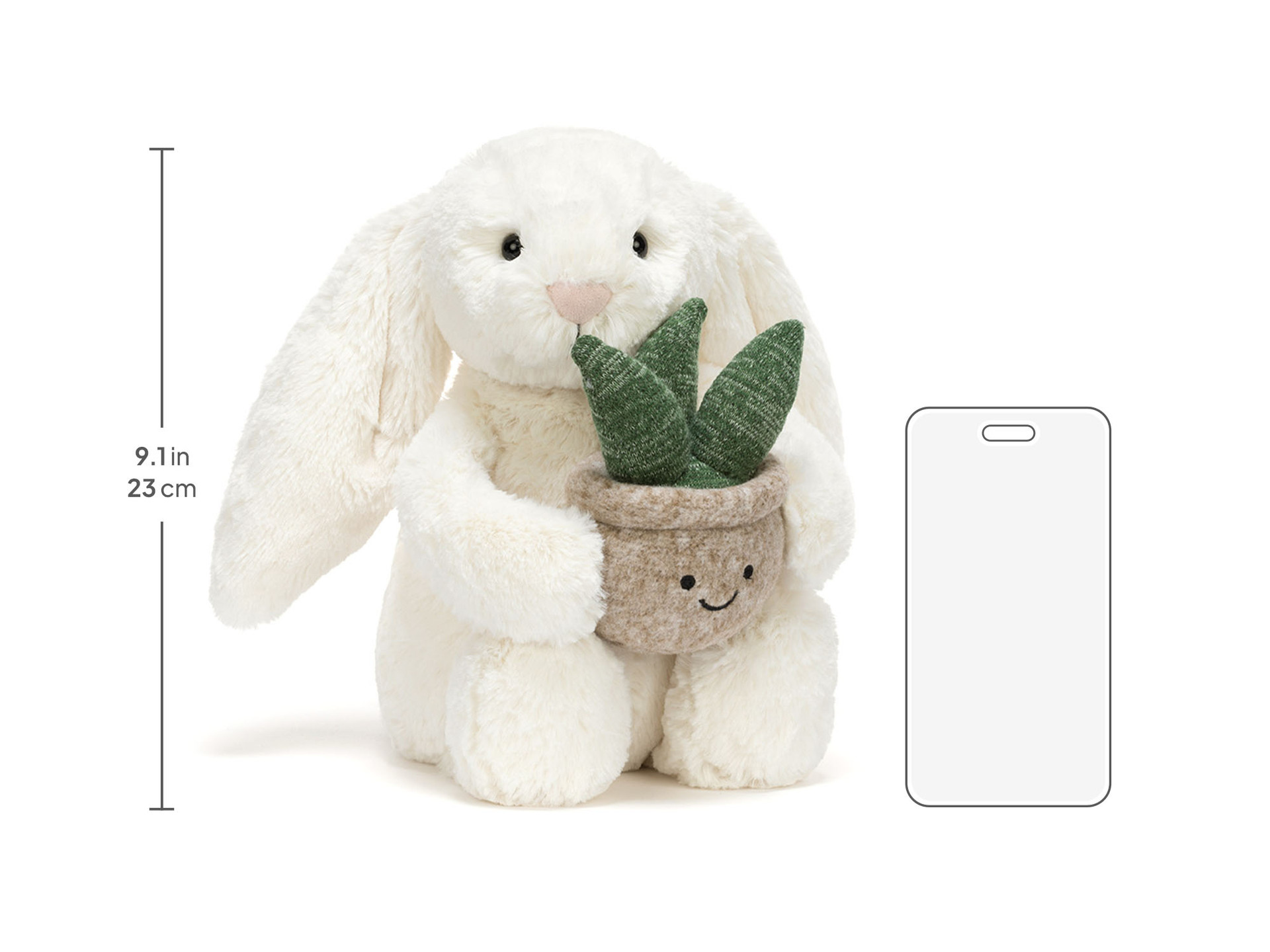 Jelly cat うさぎ　上海限定　bunny rabbit Cream Bunny with Plant - Official Jellycat