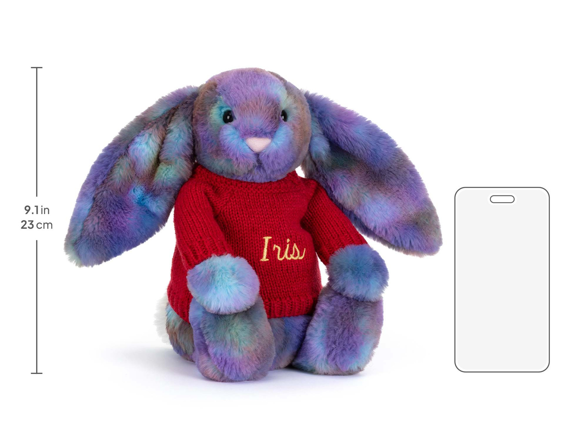 Zodihop Luxe Bunny with Personalized Red Jumper - Official Jellycat