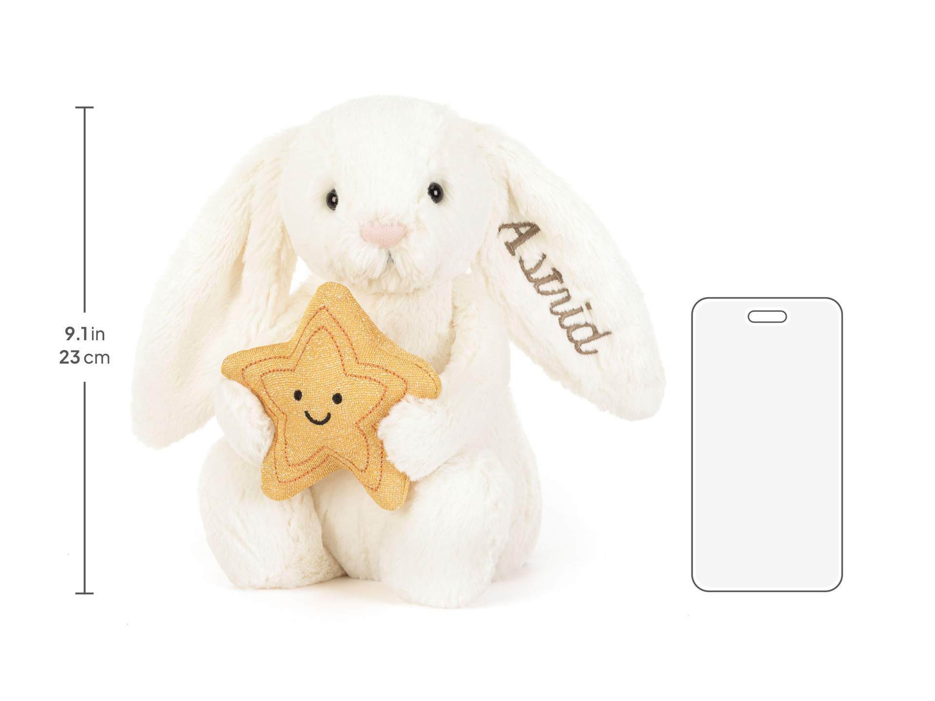 Personalized Cream Bunny with Star - Official Jellycat