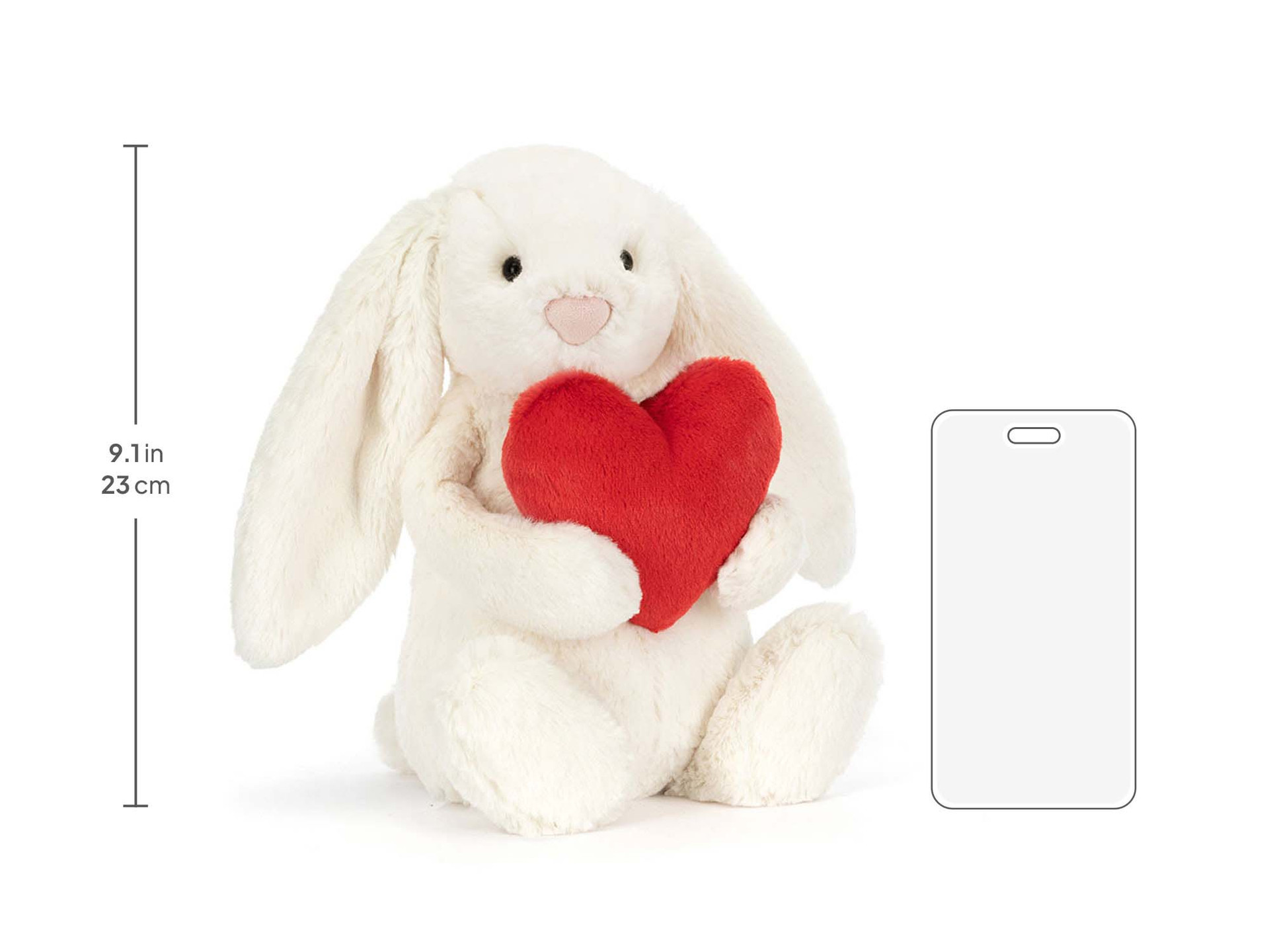Bashful Red Love Heart Bunny - Official Jellycat
