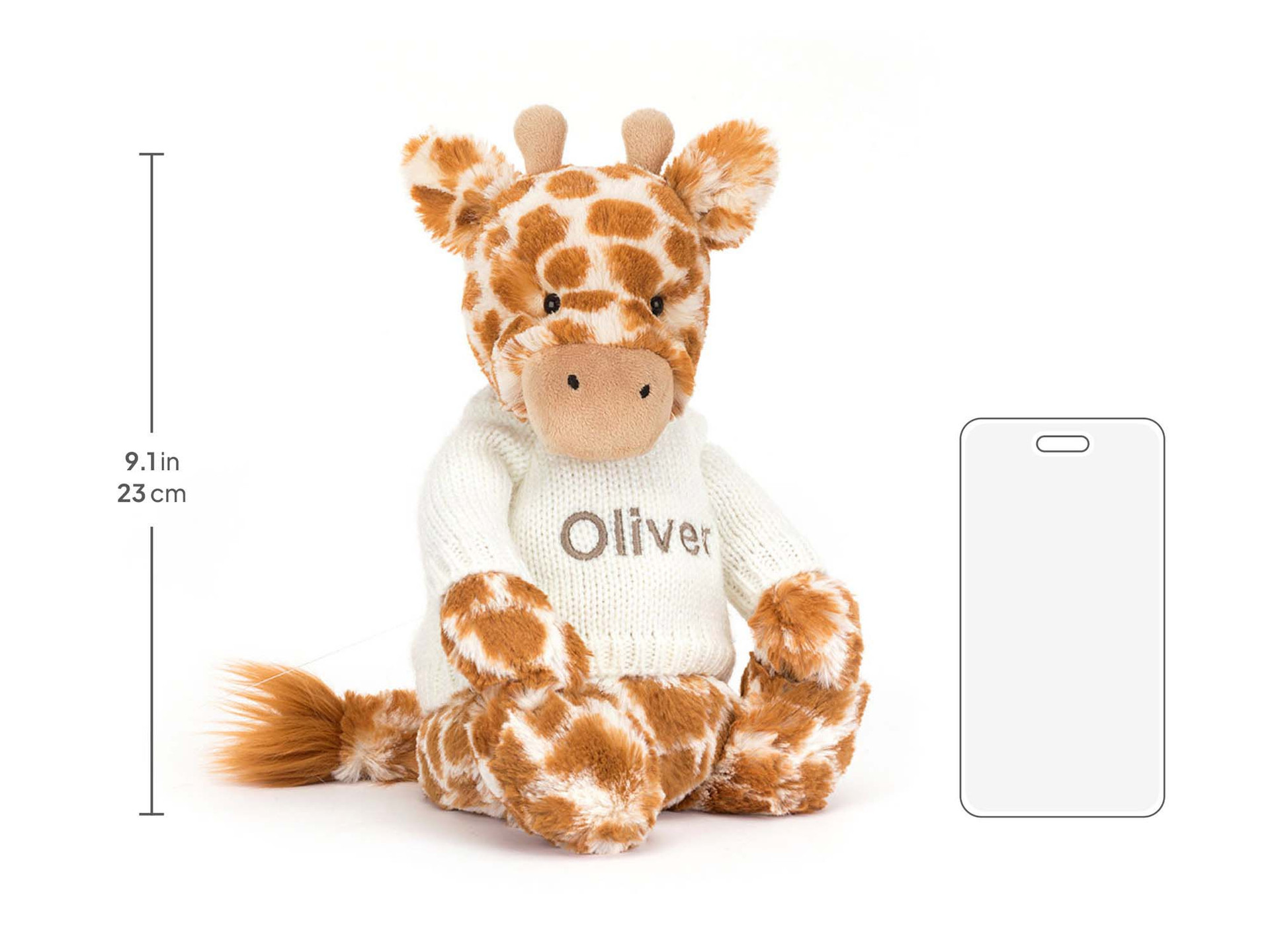 Bashful Giraffe with Personalized Cream Jumper - Official Jellycat