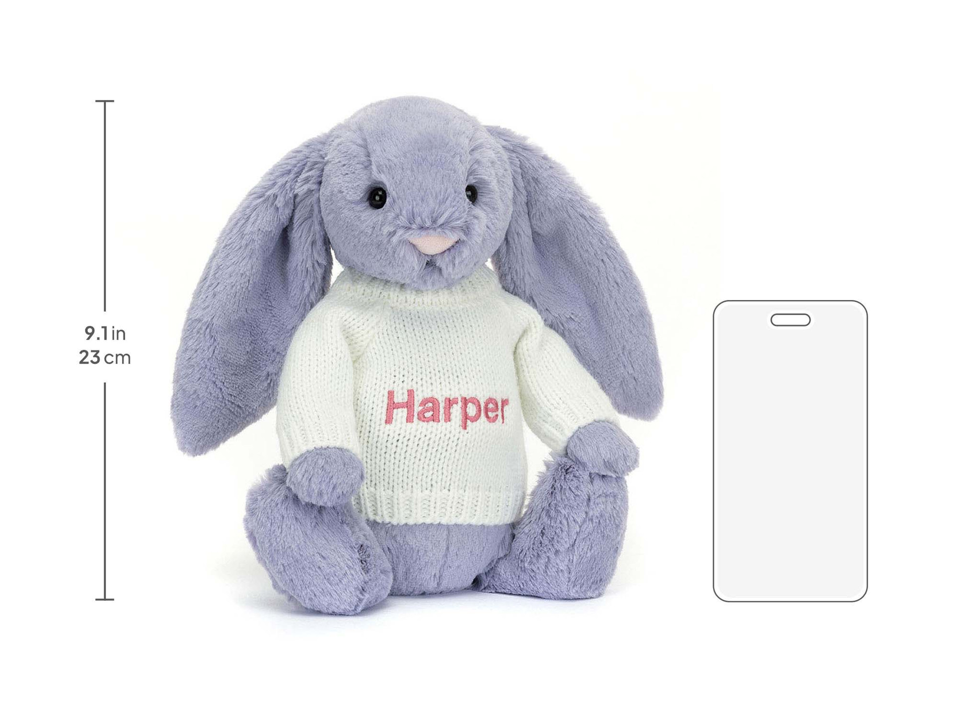 Bashful Viola Bunny with Personalized Cream Jumper - Official Jellycat