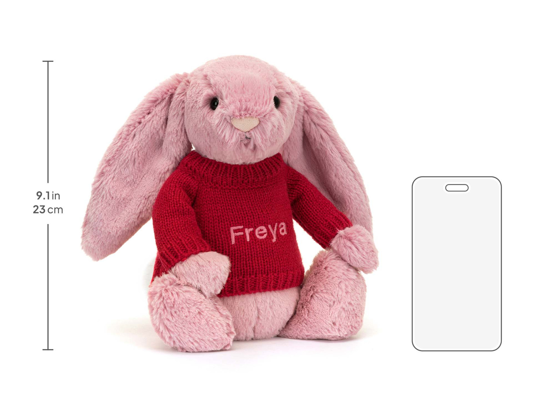 Bashful Tulip Pink Bunny with Personalized Red Jumper - Official
