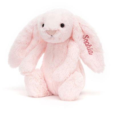 Personalised Bashful Pink Bunny Medium, View 4