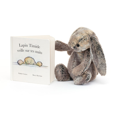 Lapin Timide Veille Sur Tes Nuits Book and Bashful Cottontail Bunny, Main View
