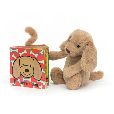 If I Were a Dog Board Book and Bashful Toffee Puppy, Main View