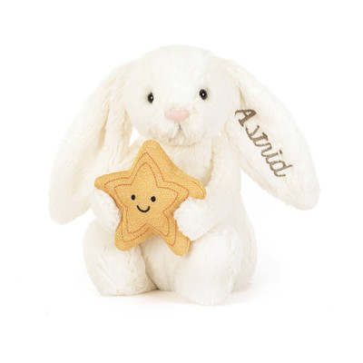 Personalised Cream Bunny with Star, Main View