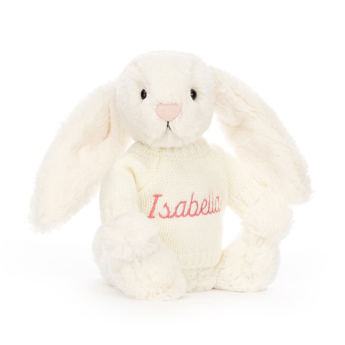 Bashful Cream Bunny with Personalized Cream Jumper - Official Jellycat