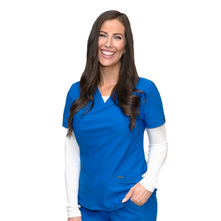 LUV STRUK Compassion Kindness 717 Women’s 2 Pocket V-Neck Stretch Scrub Top