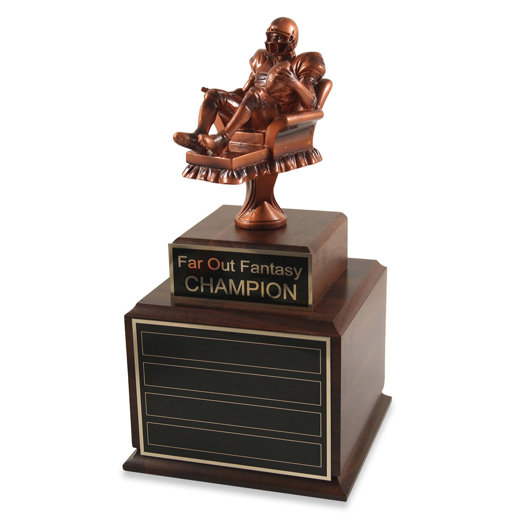 Perpetual Wood Fantasy Football Armchair Man Trophy