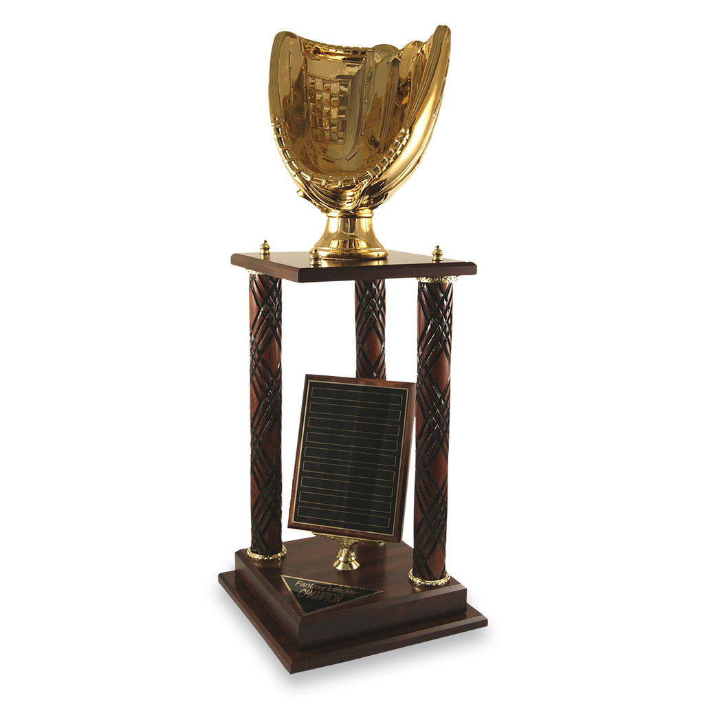 Golden Baseball Glove Victory Trophy