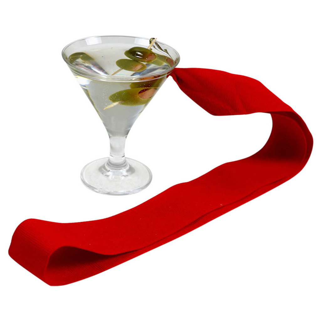 Olive Martini with Red Ribbon