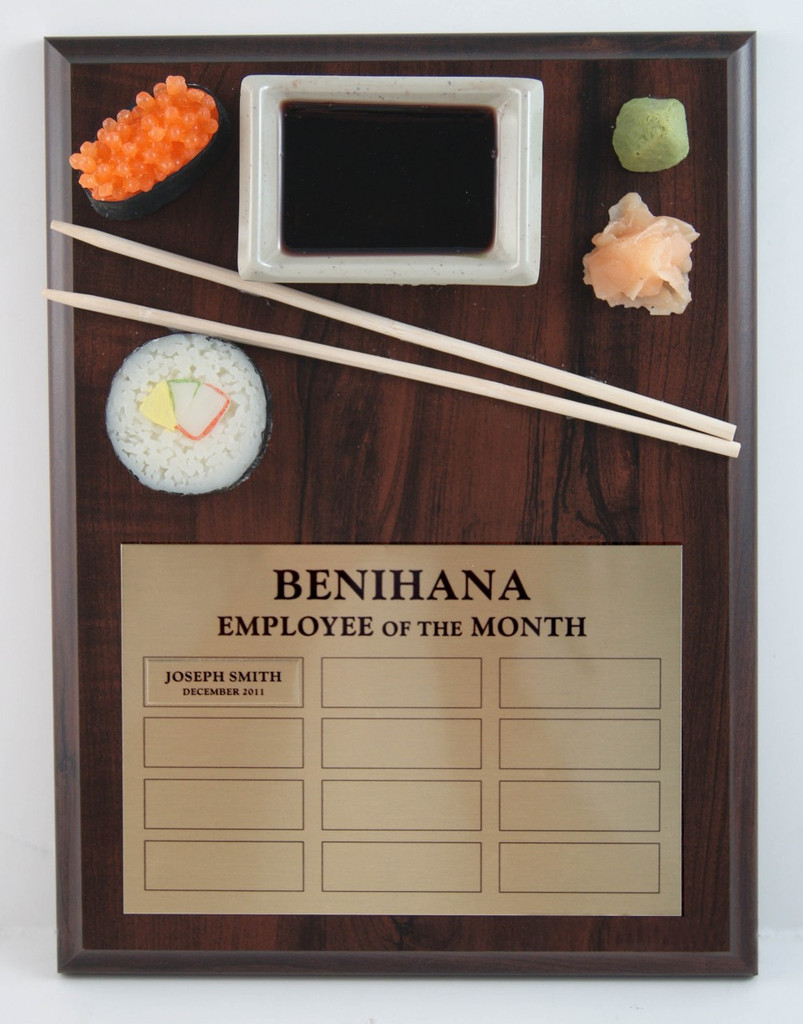 Employee of the Month Sushi Award Plaque