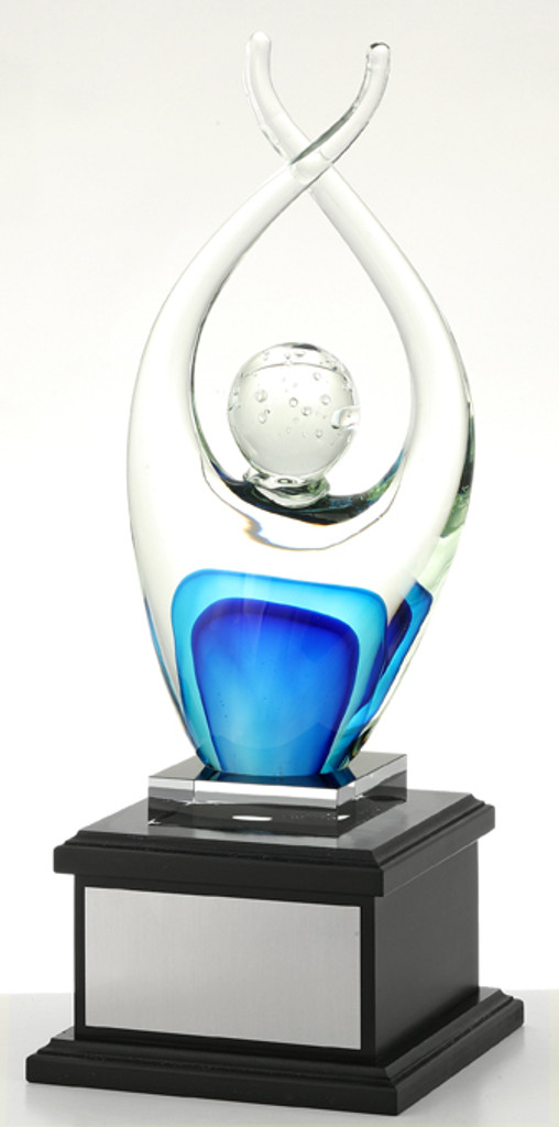 Reach - Hand Made Glass Art Trophy