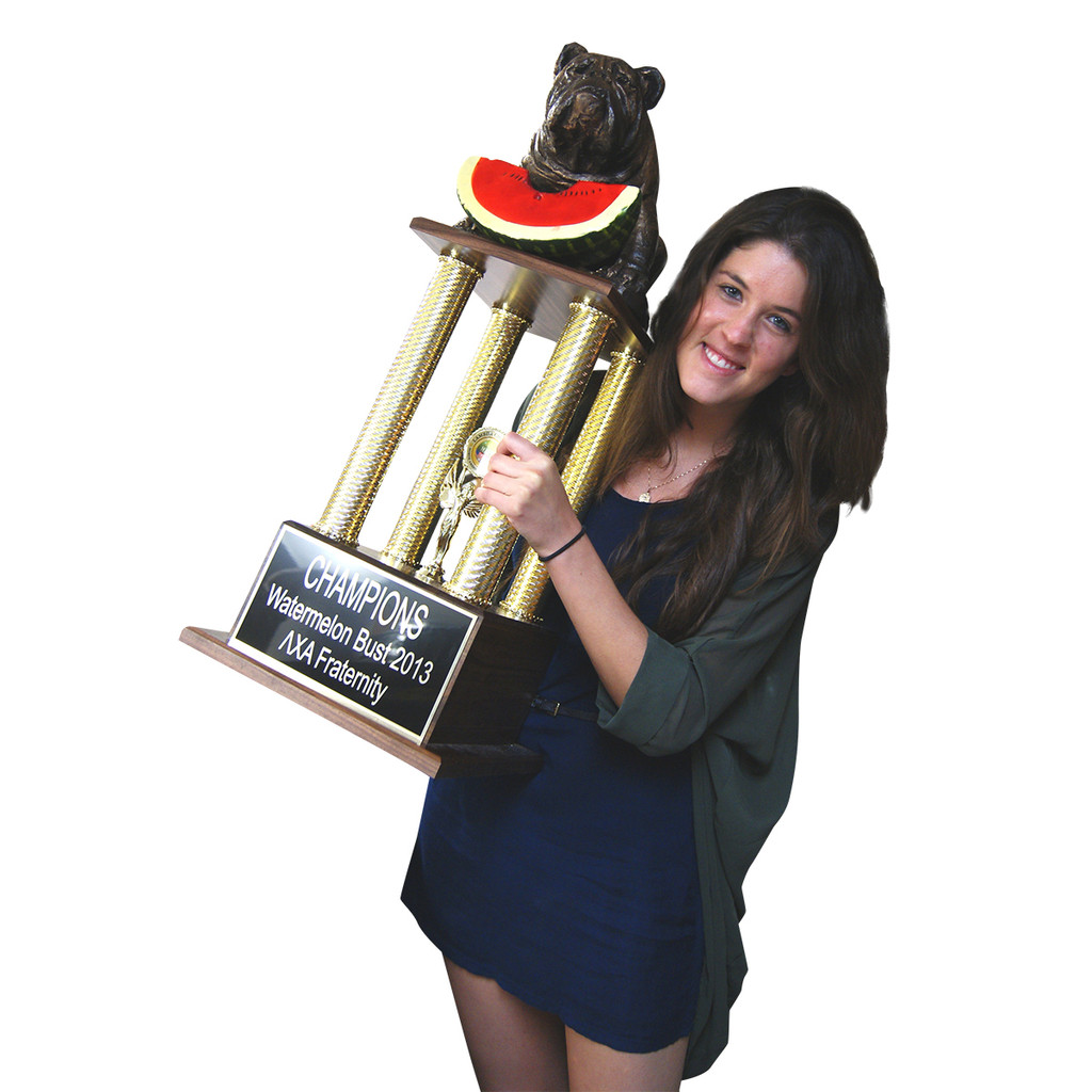 Bulldog Watermelon Bust Trophy