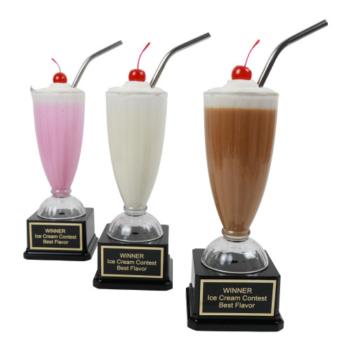 Vanilla, Strawberry, Chocolate Milkshake Trophies