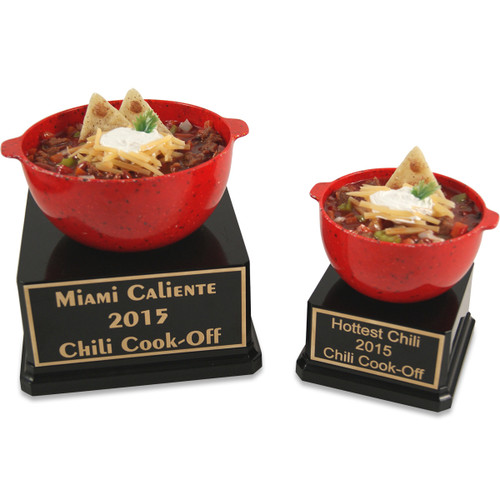 Large Bowl of Chili Trophy and Medium Bowl of Chili Trophy