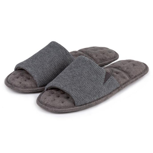 Isotoner Mens Waffle Slide Slipper Grey