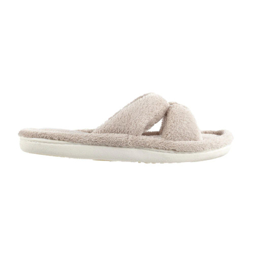 Isotoner Women's Satin X-Slide Slippers Stone 