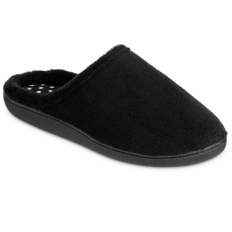 Isotoner Women's Clog Dot Slippers Black - RIW SPA and Accessories Store