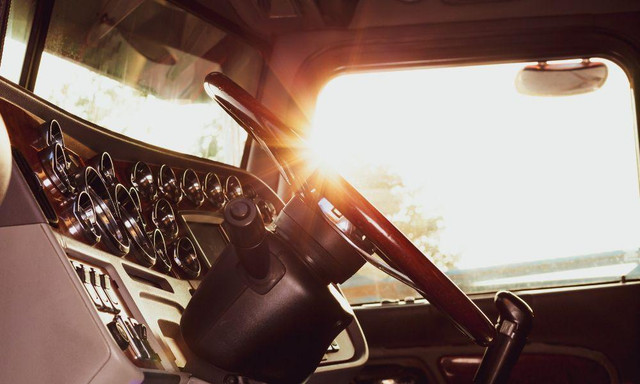 Installed Aftermarket Semi-Truck Seat