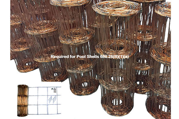 Pool Grounding Mesh CMI 3' Wide X 100' Long Copper Equipotential Bonding Grid With Kit ...